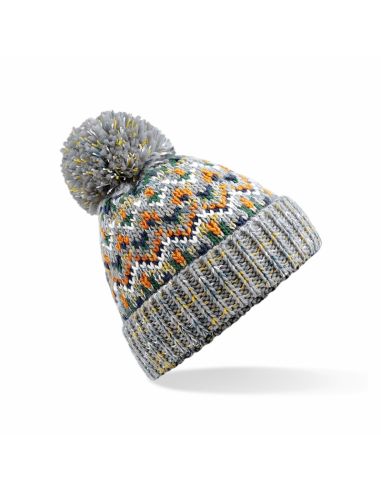Večbarvna zimska kapa s cofom