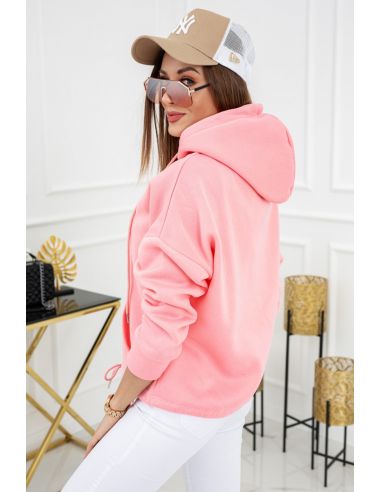 Ženski pulover s kapuljačom Noemi WJ8890 ružičast