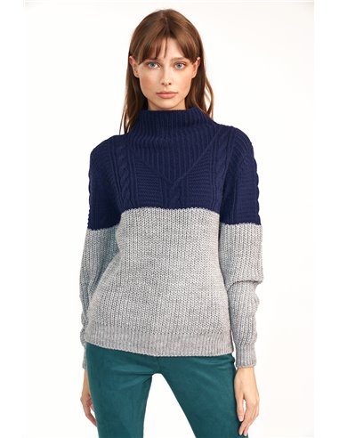 Ženski dvobarvni pulover SW09